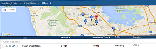 viewing the task map